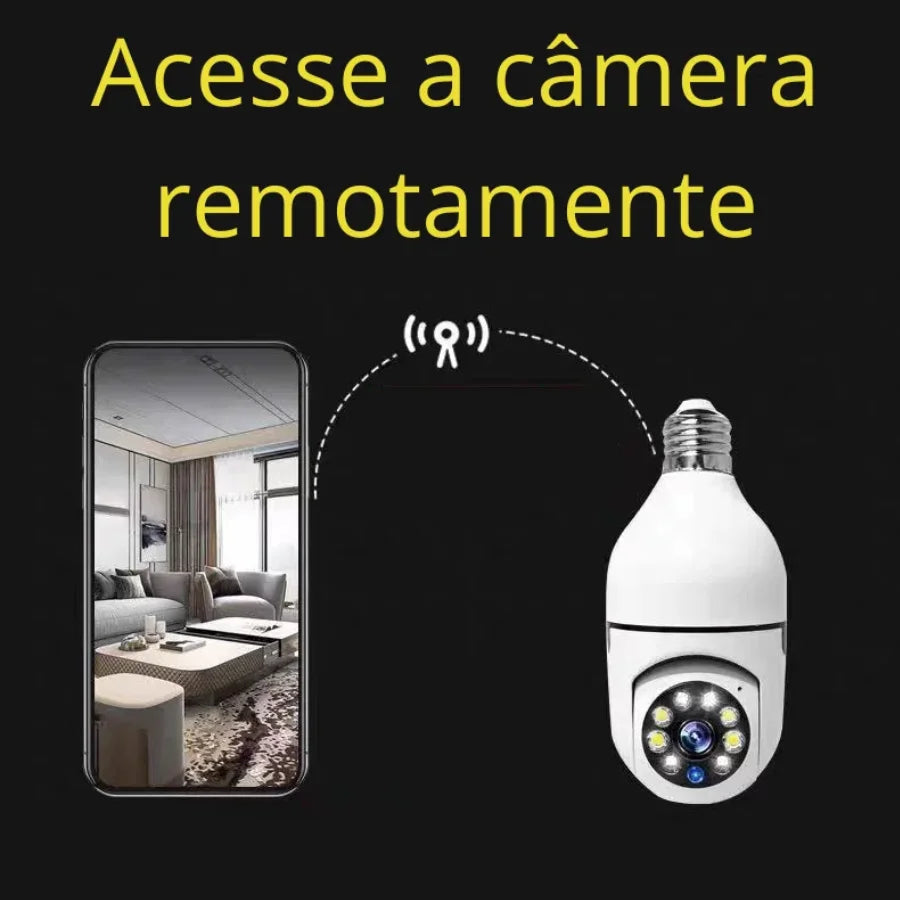 Câmera Lâmpada WiFi 360° Full HD - Segurança Inteligente, Áudio Bidirecional e Instalação E27