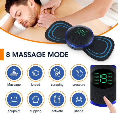 Massageador Elétrico Portátil – 10 Velocidades, Recarregável e Ideal para Pescoço e Costas