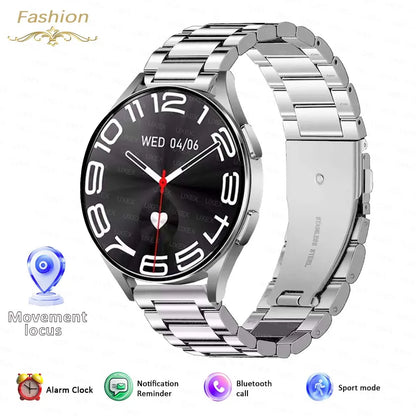 Relógio Inteligente,  Smartwatch UXEX 1,32" – Monitor Cardíaco, Oxímetro, Passos, Música, Chamadas e Pulseira de Aço Fino