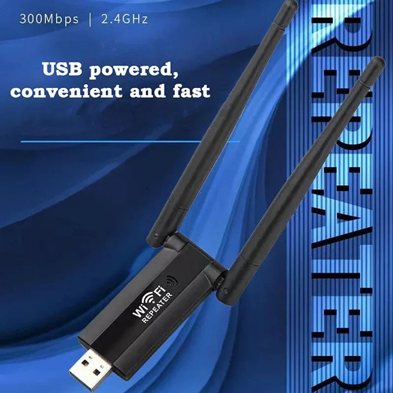 Repetidor de Wi-Fi 300m MOONBIFFY-USB – Sinal Turbo para Alexa, Computadores e Smart TVs!