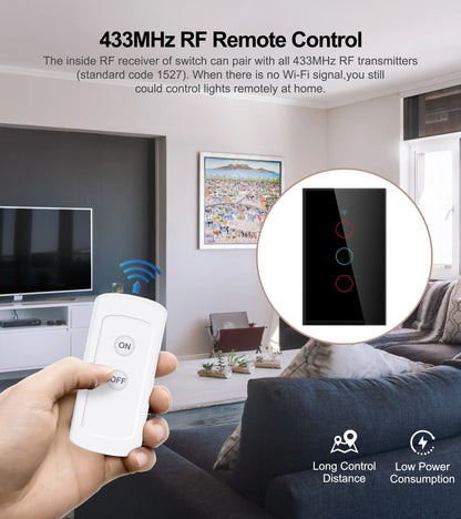 Interruptor Inteligente Wi-Fi QNCX – Controle Sua Iluminação com Toque ou Voz!