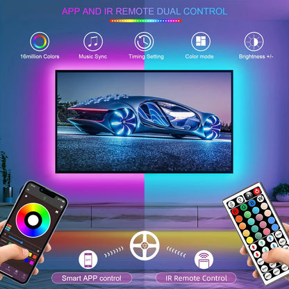 Fita LED USB 5V RGB – Controle Remoto + APP, 10m