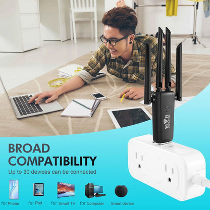 Repetidor de Wi-Fi 300m MOONBIFFY-USB – Sinal Turbo para Alexa, Computadores e Smart TVs!