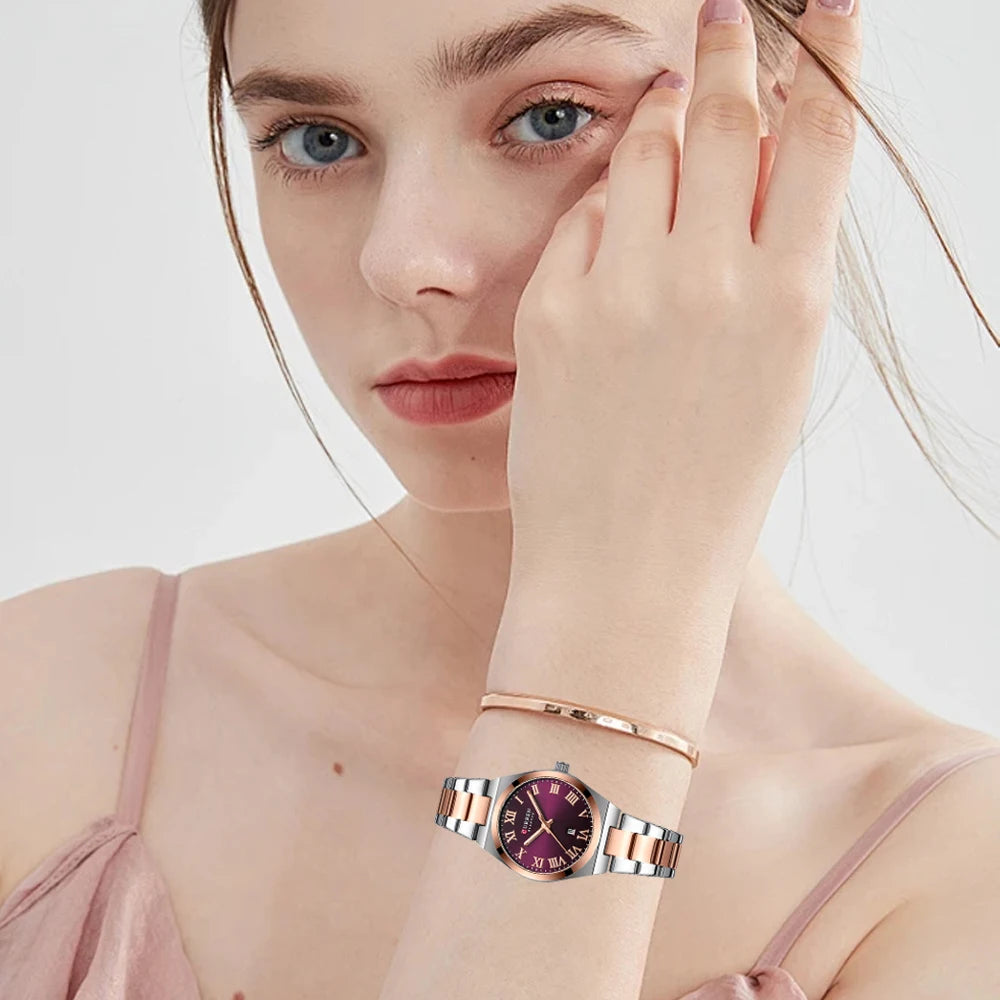 Relógio Feminino Curren Aço Inoxidável - Elegância Minimalista e Sofisticação Casual