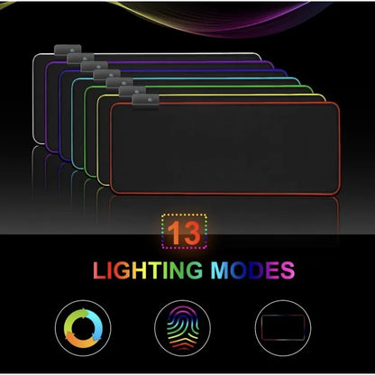 Mouse Pad Gamer RGB 80x30cm – Iluminação 7 Cores, Precisão e Estilo para Sua Jogada!