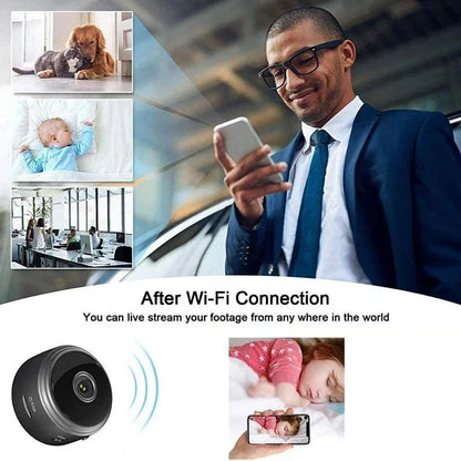Mini Câmera Wi-Fi 720P – Compacta, Recarregável e HD para Monitoramento Residencial