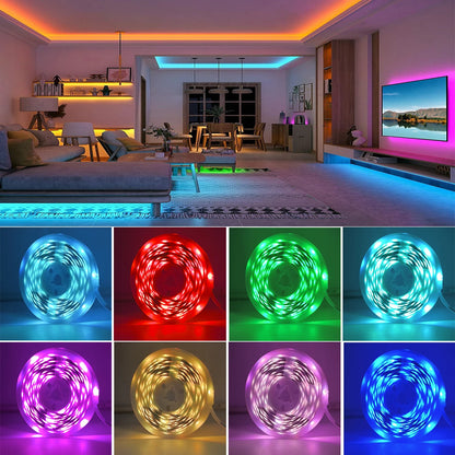Fita LED USB 5V RGB – Controle Remoto + APP, 10m