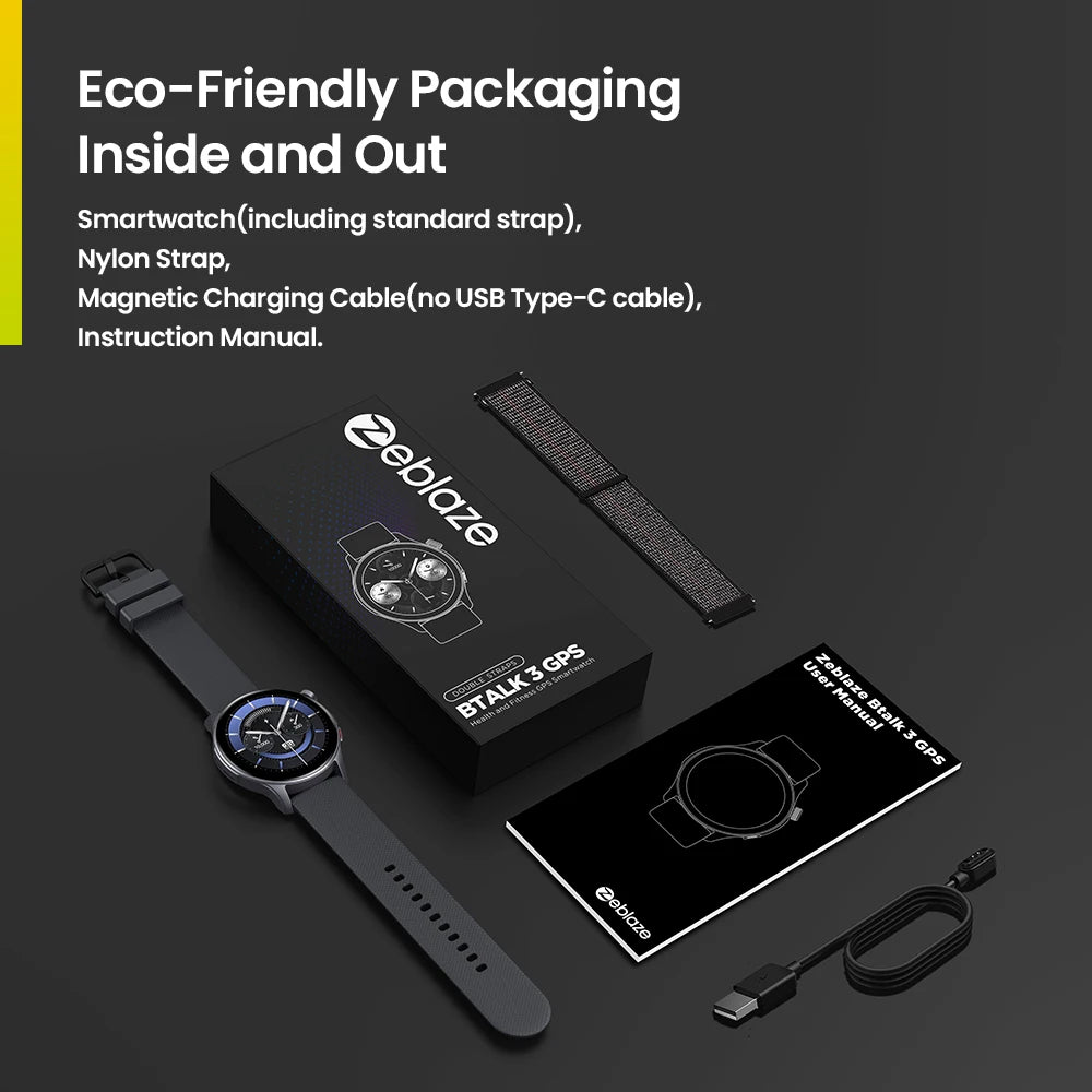 Smartwatch Zeblaze Btalk 3 GPS - AMOLED, Chamadas Bluetooth e Monitoramento de Saúde Premium