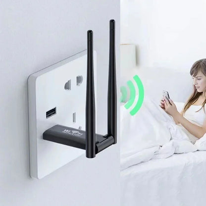 Repetidor de Wi-Fi 300m MOONBIFFY-USB – Sinal Turbo para Alexa, Computadores e Smart TVs!