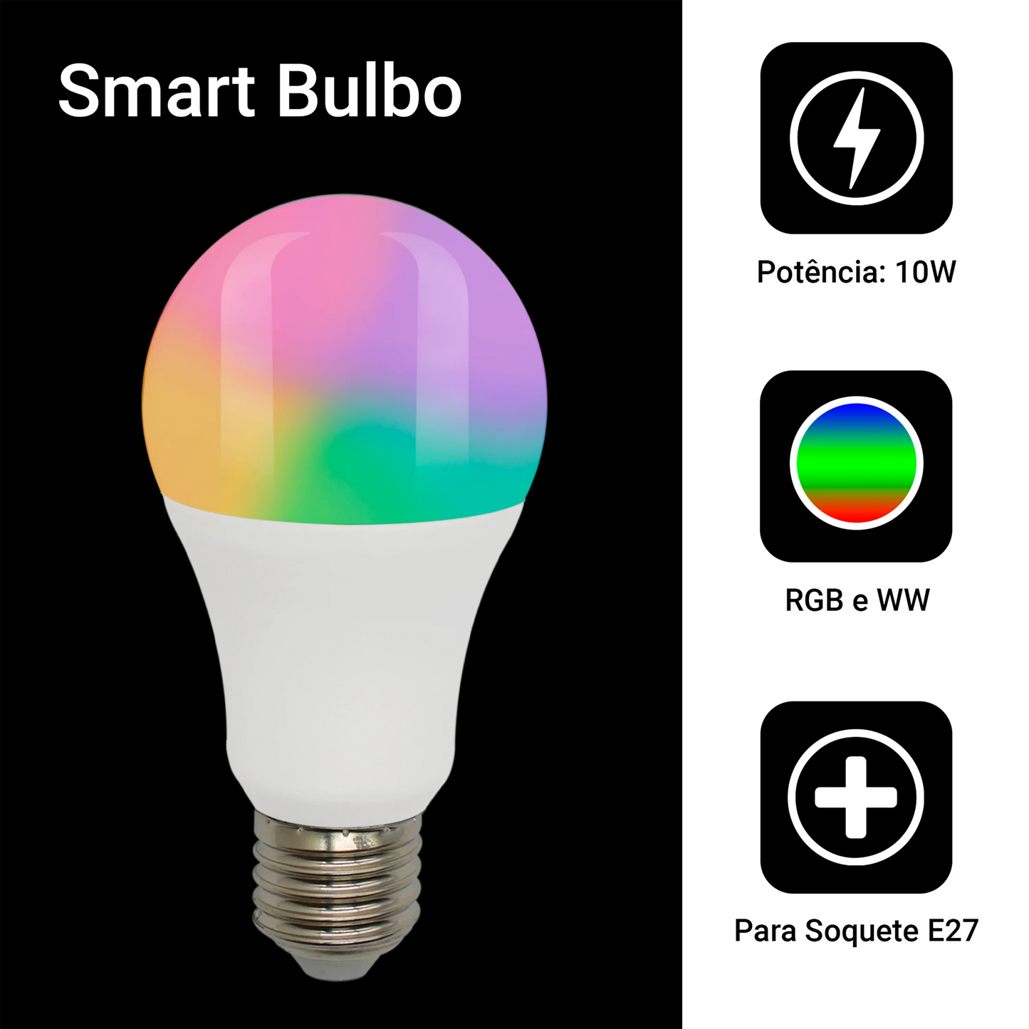 Smart Lamp Led Bulb Wifi Alexa Google 10W RGB C/ Dimerizavel With Scenes Function App Control