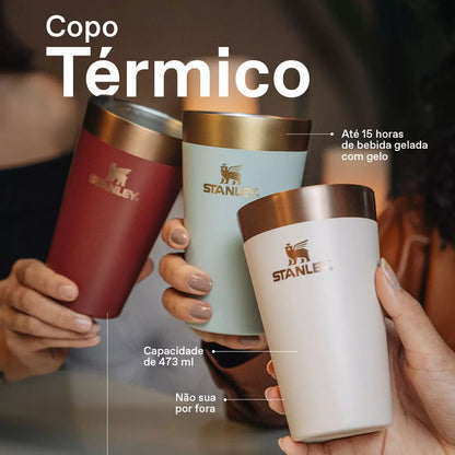 Copo de Aço Inox Térmico 473ml - Mantém Gelado por Horas