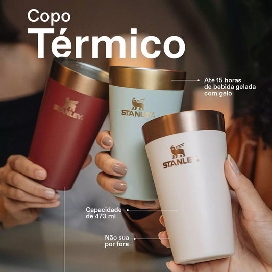 Copo de Aço Inox Térmico 473ml - Mantém Gelado por Horas